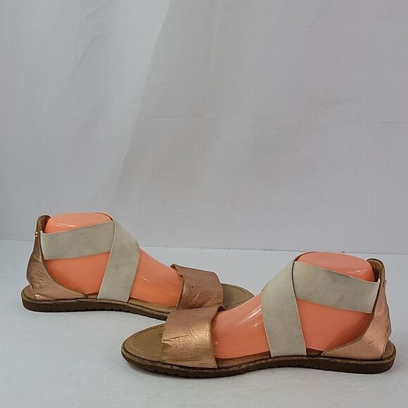 Sorel Ella II Ankle Strap Mettalic Open Toe Women's Sandals - Picture 4 of 12